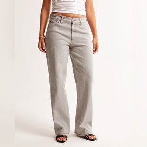 NWOT Abercrombie & Fitch Curve Love Low Rise Baggy Jeans in Chai